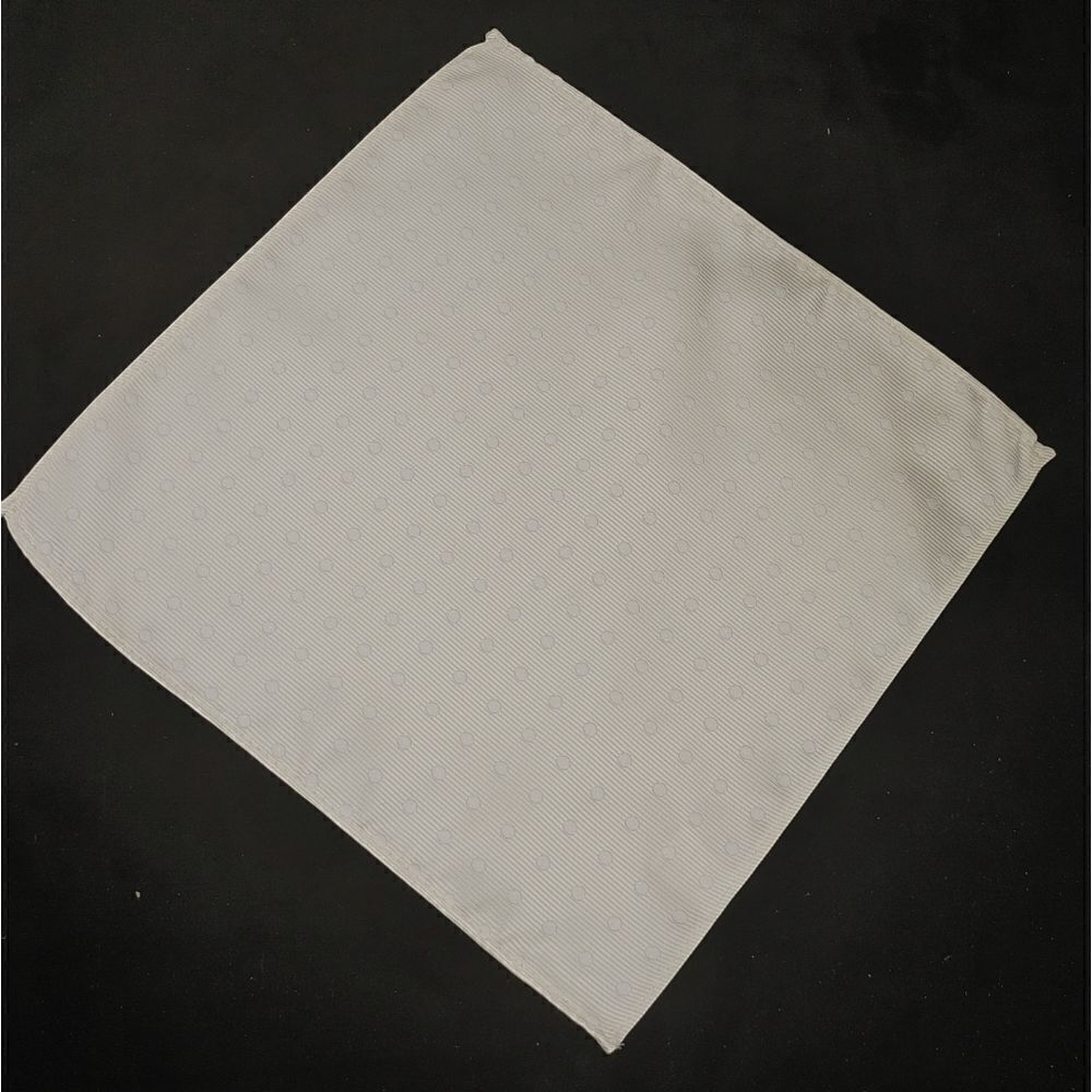 ALLURE MEN'S MULTI-DOT POCKET SQUARE IVORY/WHITE.